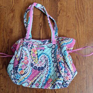 Like New Vera Bradley Glenna Wildflower Paisley Cotton Tote Bag